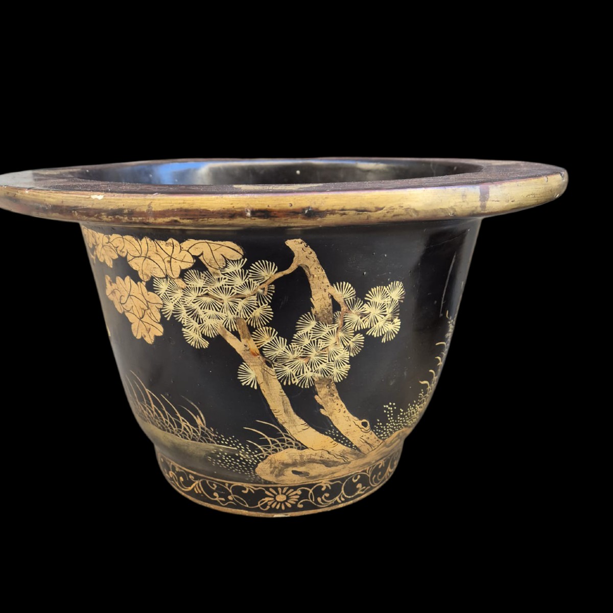 Pair Of Papier-mâché And Wood Chinoiserie Vases. Late 19th Century.-photo-1