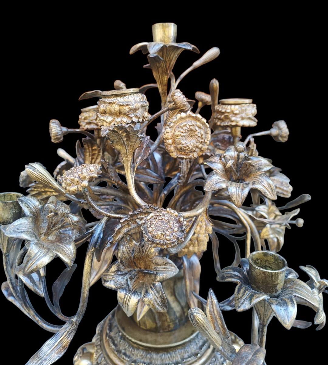 Gilded Bronze Candelabra. France, Late 19th Century.-photo-3