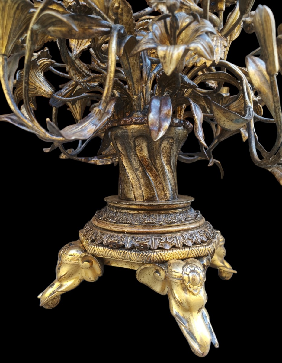 Gilded Bronze Candelabra. France, Late 19th Century.-photo-4