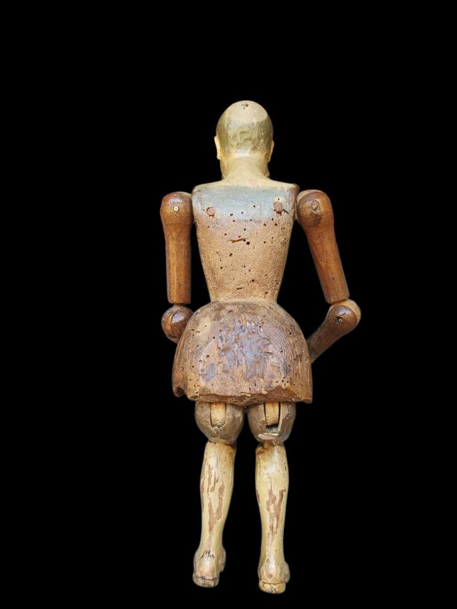 Mannequin en bois peint. Italie, XVIIIe siècle.-photo-1