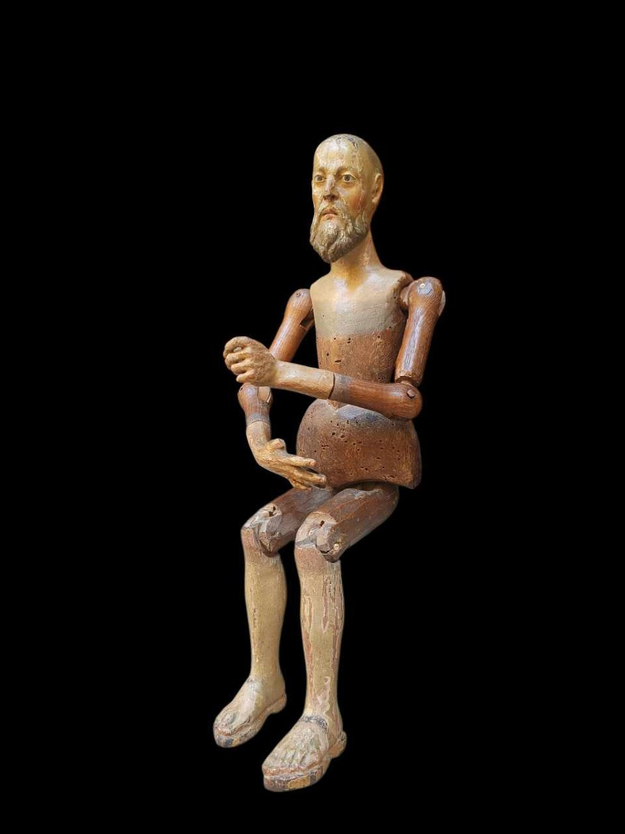 Mannequin en bois peint. Italie, XVIIIe siècle.