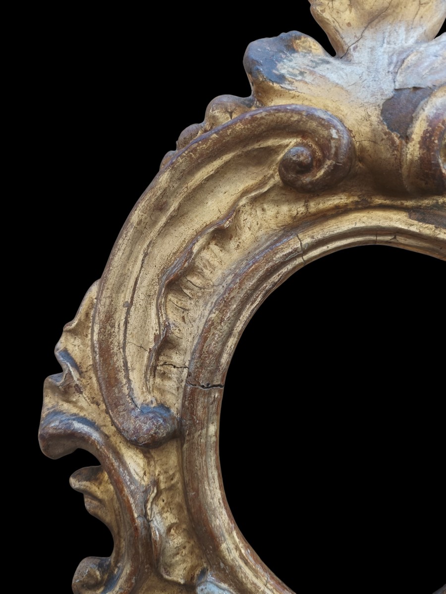 Cadre en bois sculpté et doré. Italie, XVIIIe siècle-photo-4