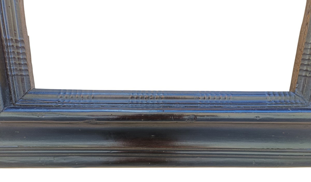 Guilloché Frame In Ebonized Wood. Northern Italy, 17th Century.-photo-4