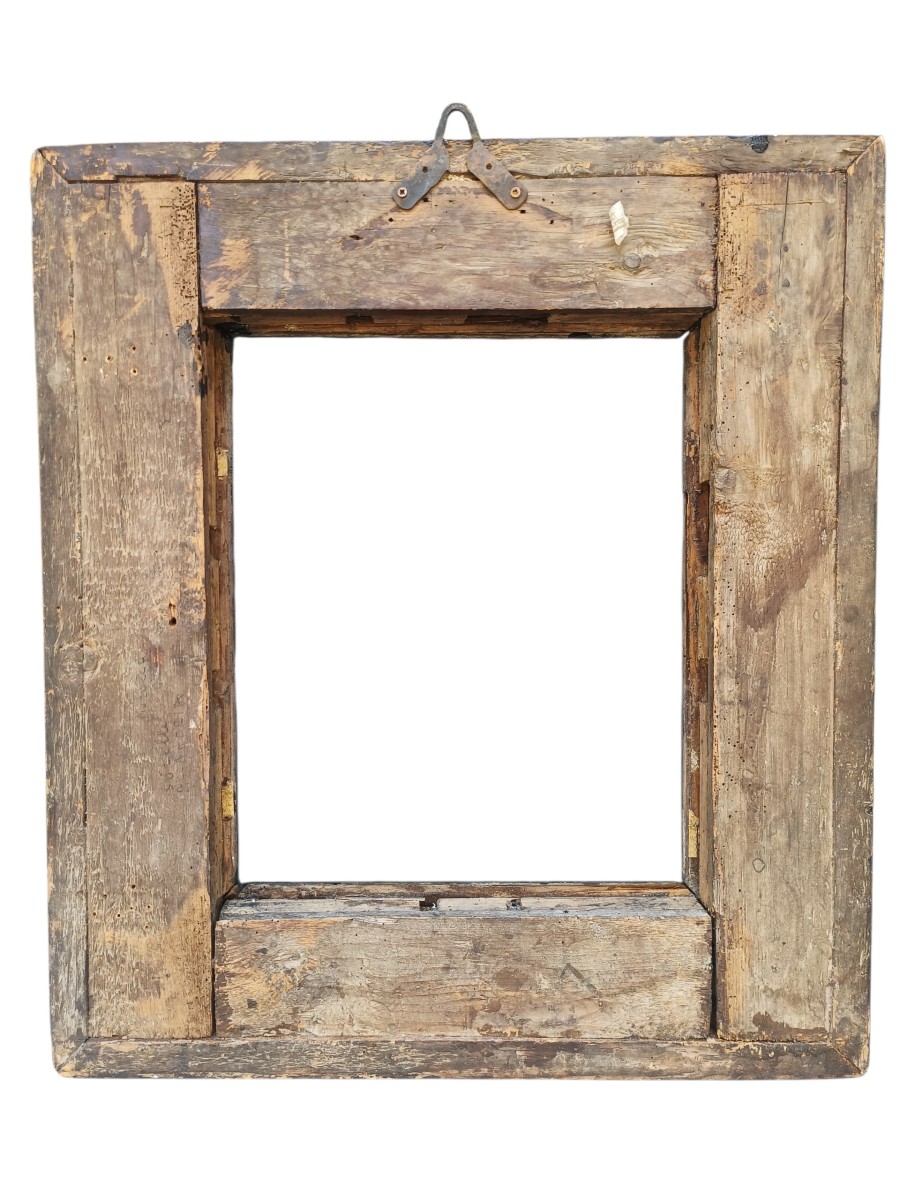 Guilloché Frame In Ebonized Wood. Northern Italy, 17th Century.-photo-1