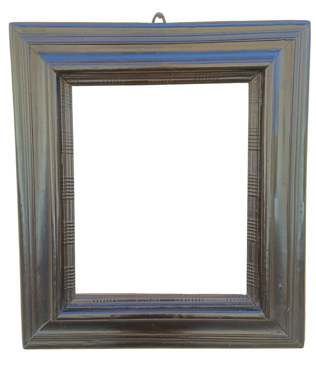 Guilloché Frame In Ebonized Wood. Northern Italy, 17th Century.