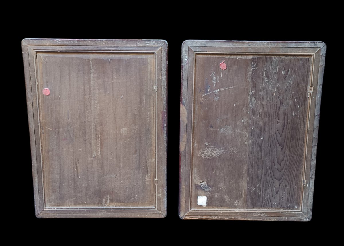Pair Of Painted Mirrors. China, Late 19th Century.-photo-4