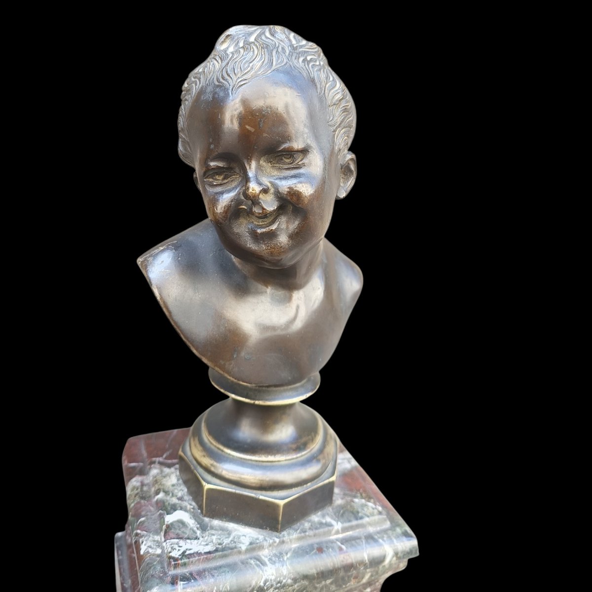 Pair Of Bronze Busts With Marble Bases. France, 19th Century.-photo-2