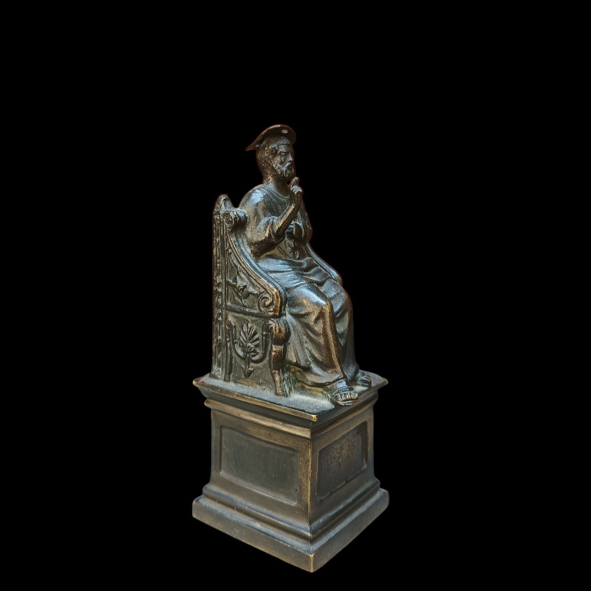 Sculpture en bronze représentant Saint Pierre. Italie, 19ème siècle.-photo-2