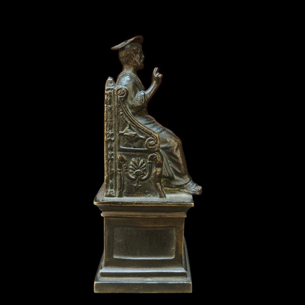 Sculpture en bronze représentant Saint Pierre. Italie, 19ème siècle.-photo-3