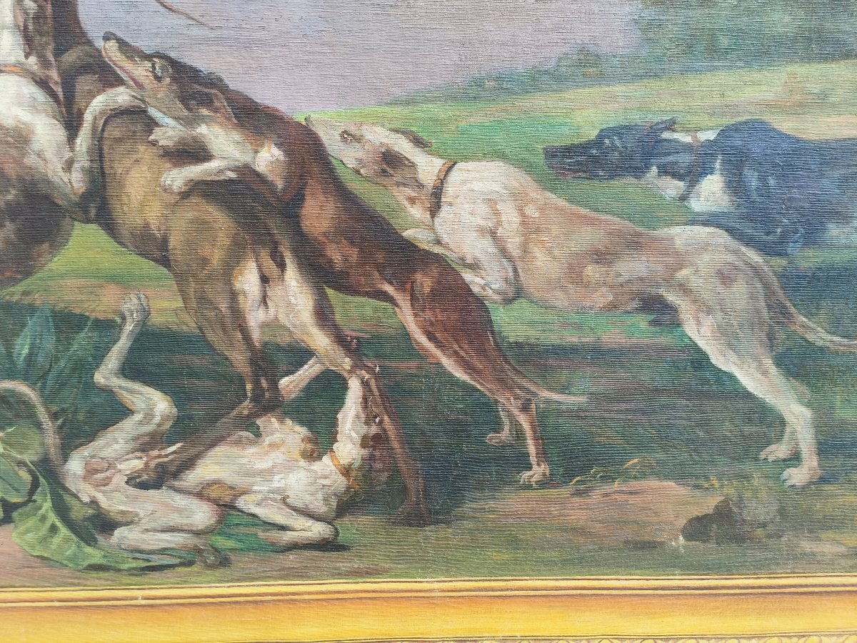 Grass Juice Painting On Canvas. Italy, 19th Century.-photo-2