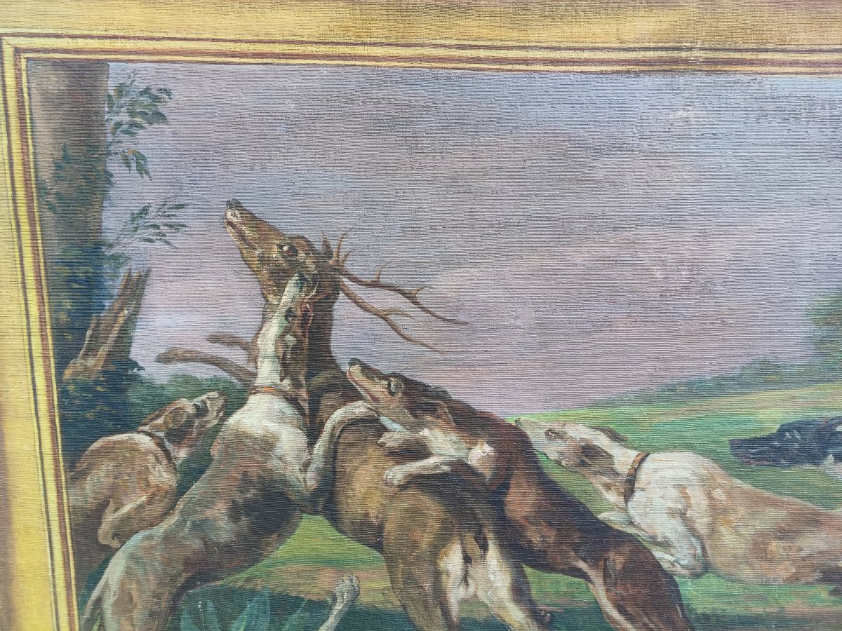 Grass Juice Painting On Canvas. Italy, 19th Century.-photo-3