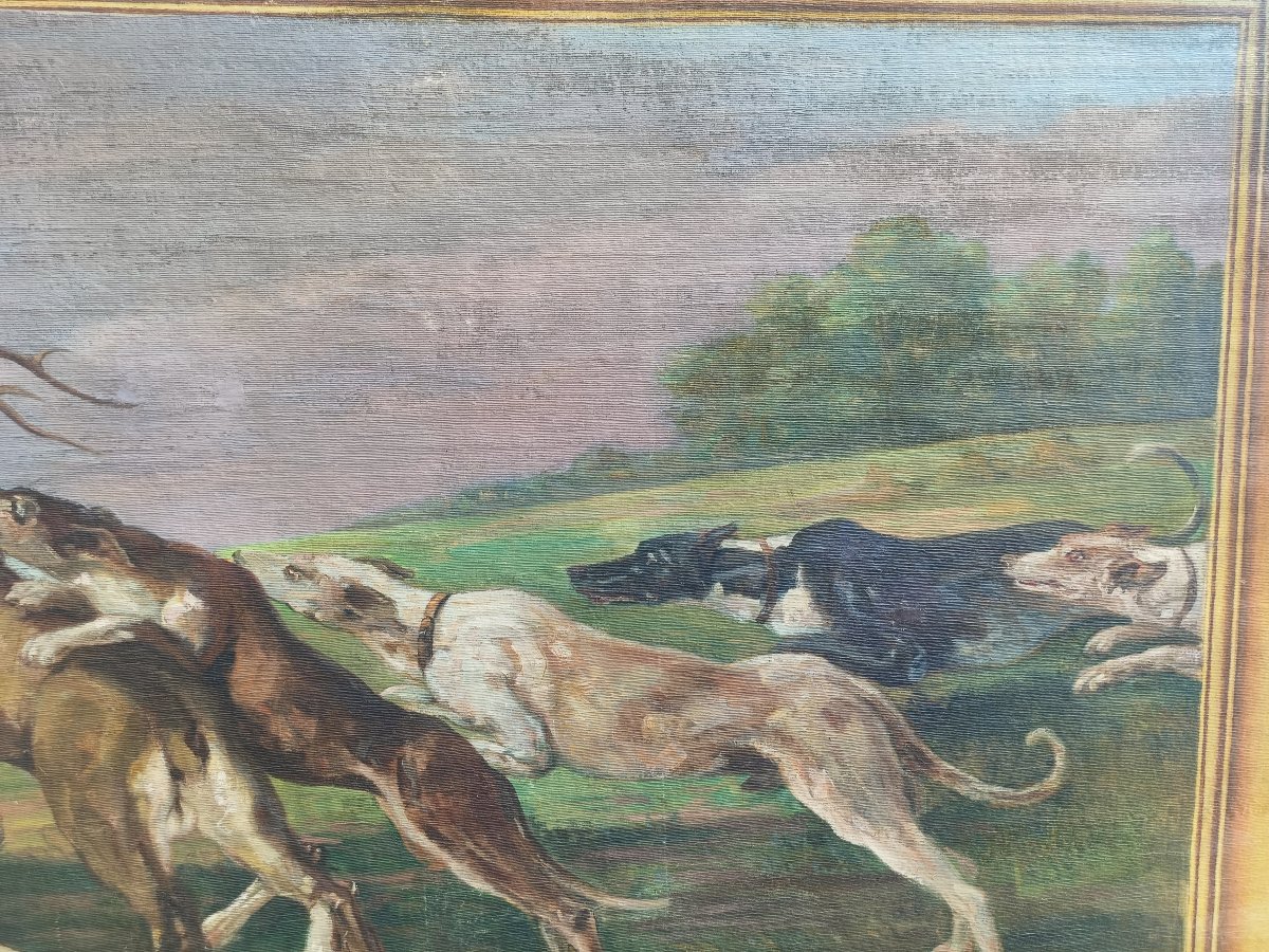 Grass Juice Painting On Canvas. Italy, 19th Century.-photo-4