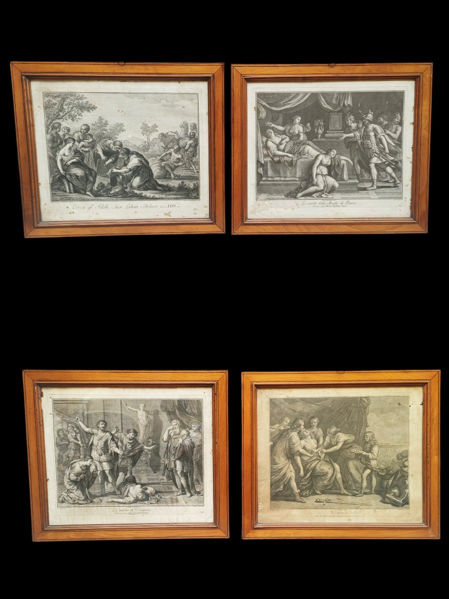 A Collection Of Four Engravings With Period Frames. Italy, Early 19th Century.
