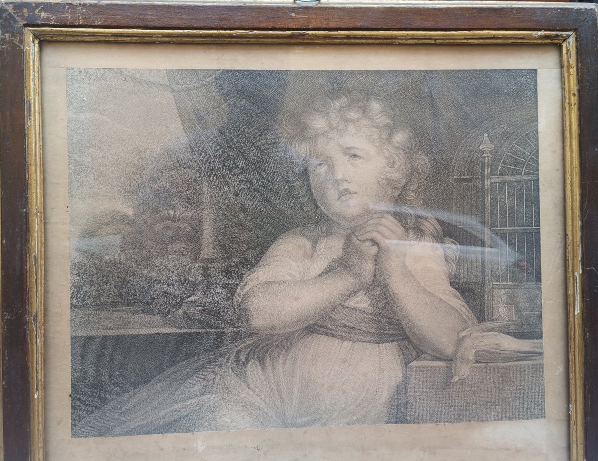 Série de quatre gravures représentant des petites filles. Alessandro Zaffonato, début du XIXe -photo-2