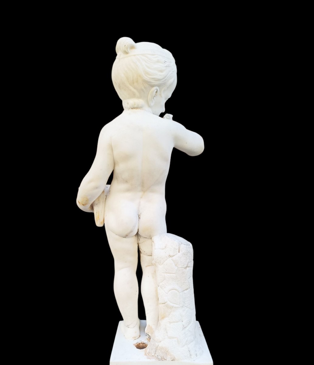 Sculpture en marbre représentant une jeune fille. Italie, début du XIXe siècle.-photo-3