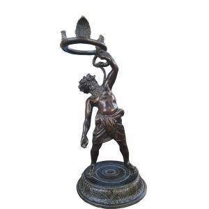 Sculpture Grand Tour En Bronze Représentant Silène. Italie, XIXe Siècle