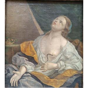 Peinture à l'Huile Sur Toile Représentant Le Suicide De Cléopâtre. émilie, XVIIe Siècle.