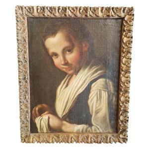 Tableau Représentant Une Petite Fille. Félice Boscaratti (1721-1807).