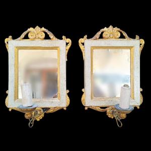 Paire de miroirs. Toscane, fin du XVIIIe siècle.