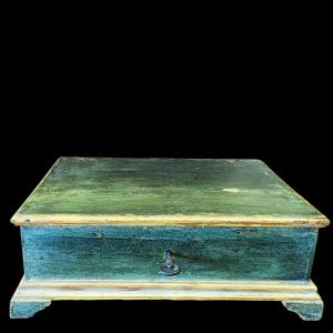 Wooden Painted Box. Italy,18th Century.