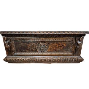 Maquette de coffre en bois. Toscane, fin du XVIe siècle.