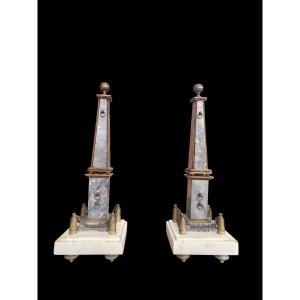 Pair Of Grand Tour Obelisks.italy,19th Century.