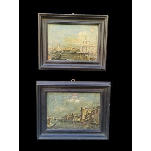 Paire d'huiles sur toile représentant Venise. Italie, début du XXe siècle.