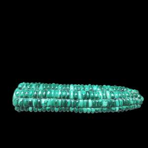 Sculpture Of A Corn Cob In Malachite.italy,early 20th Century.