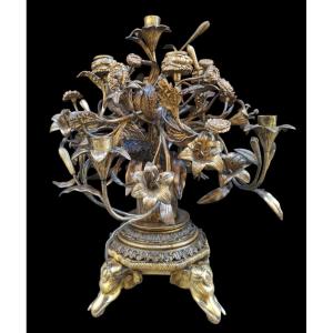 Gilded Bronze Candelabra. France, Late 19th Century.