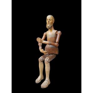 Mannequin en bois peint. Italie, XVIIIe siècle.