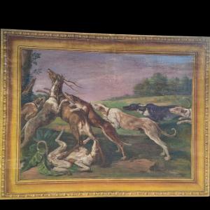 Peinture de jus d'herbe sur toile. Italie, 19ème siècle.