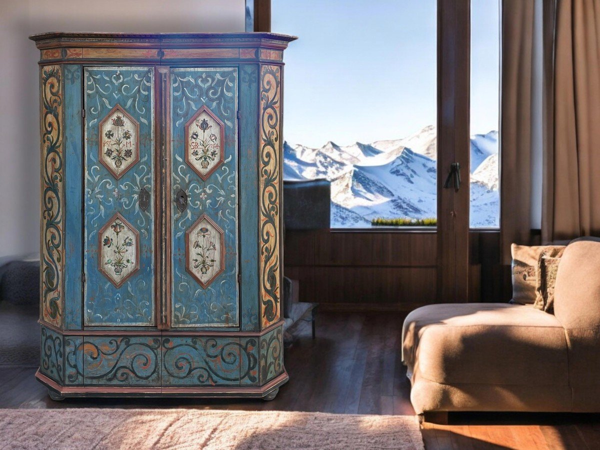 Alpine Blue Painted Wardrobe 1774  -photo-2