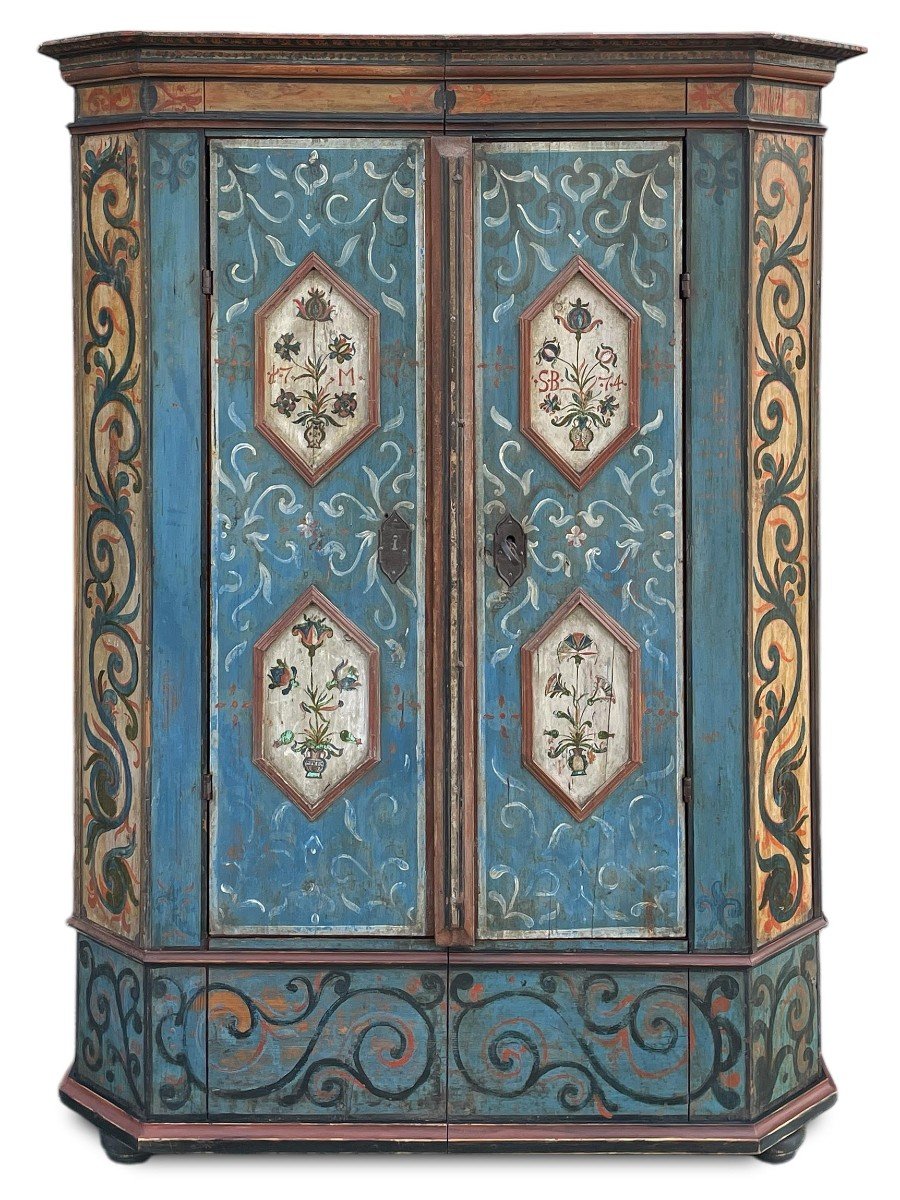 Alpine Blue Painted Wardrobe 1774  