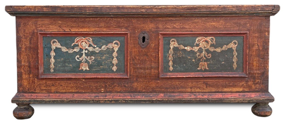 Antique Alpine Painted Chest