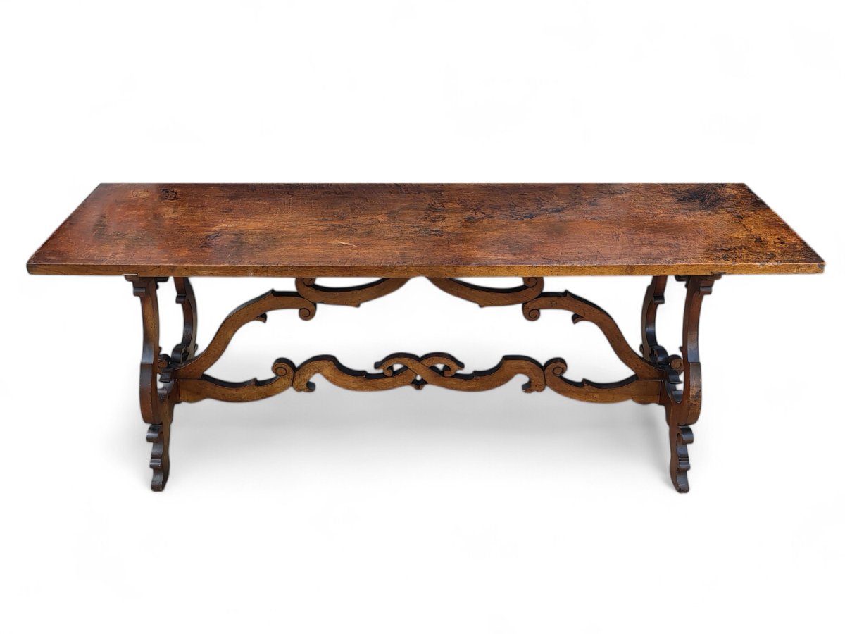 Fratino Table With Lyre-shaped Legs -photo-2