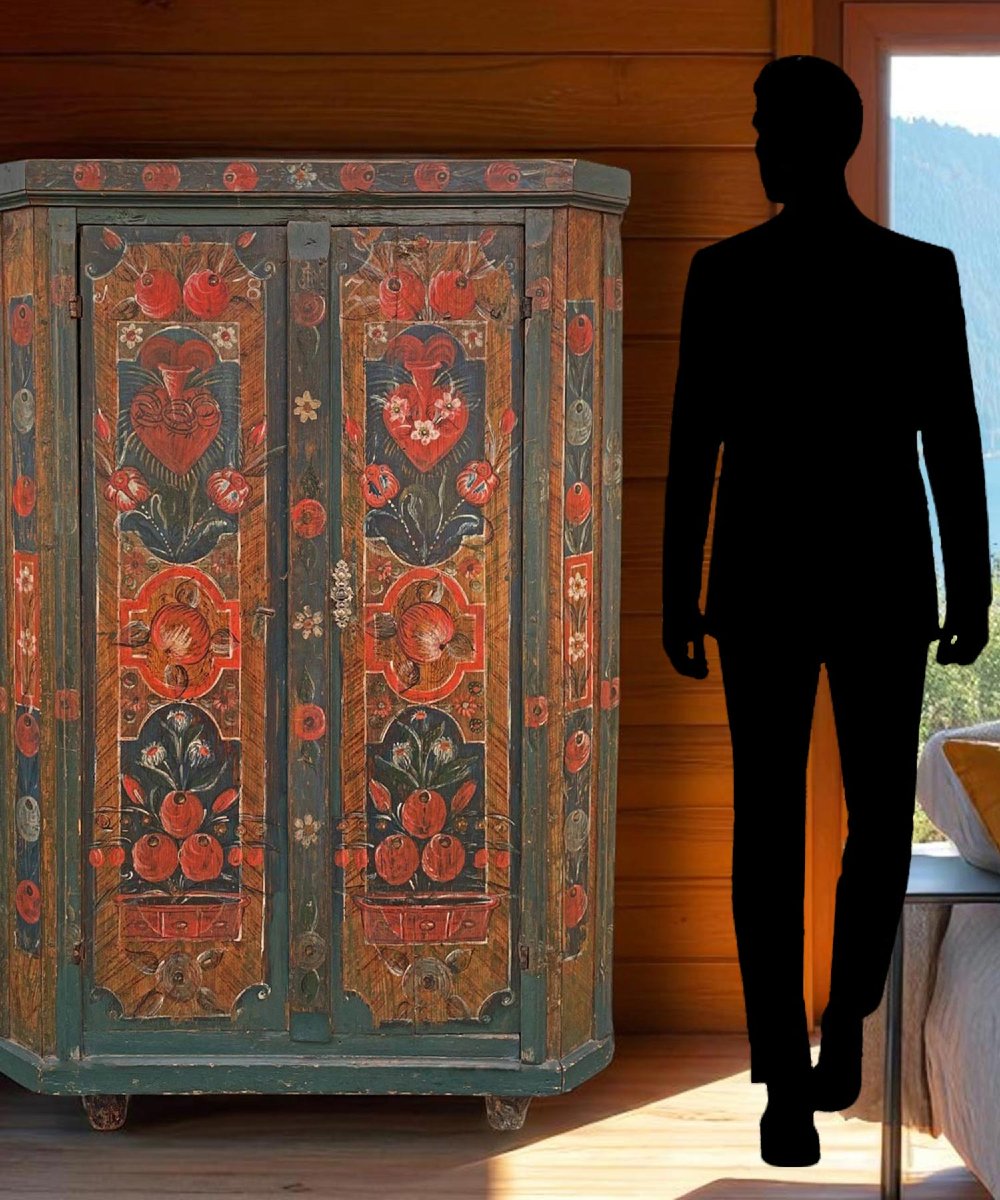 Armoire Peinte en Bleu Ottanio-photo-4