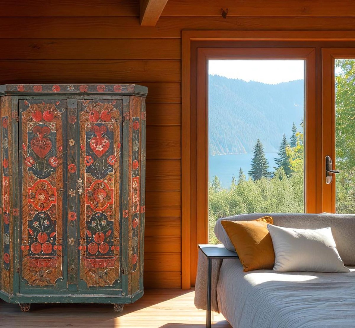 Armoire Peinte en Bleu Ottanio-photo-1