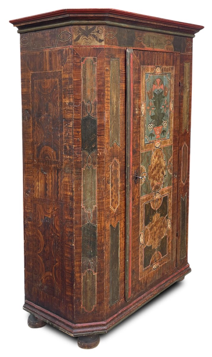 Painted Cupboard Dated 1800 -photo-3