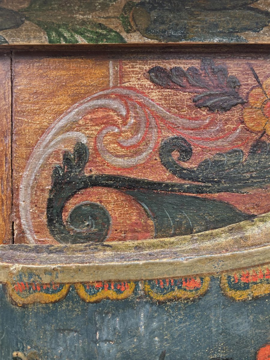 Tyrolean Painted Wardrobe With Floral Motifs – 1829-photo-5