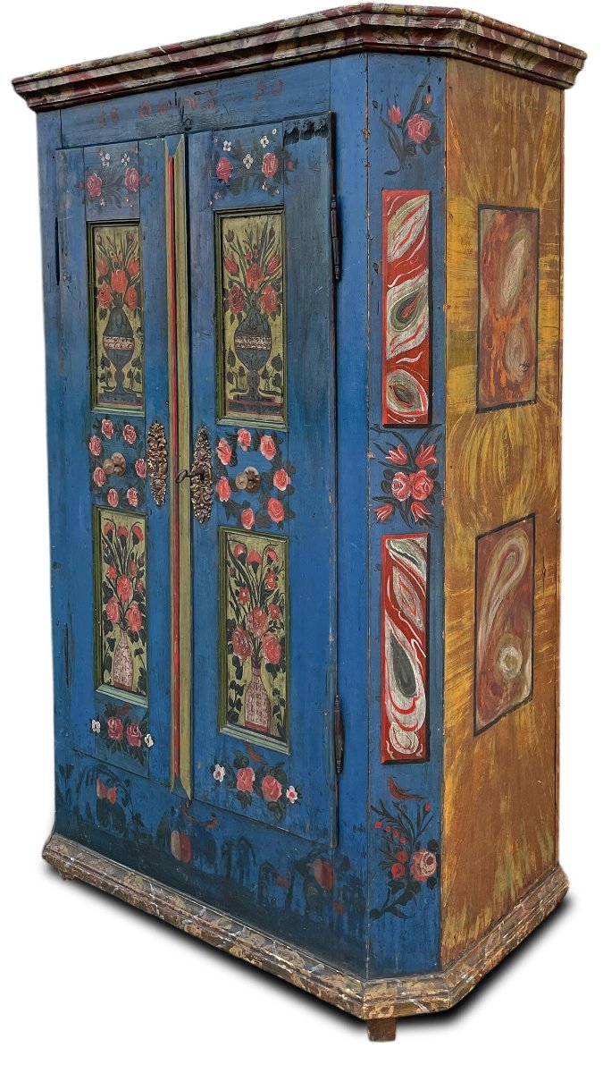 Painted Cupboard Dated 1850-photo-2