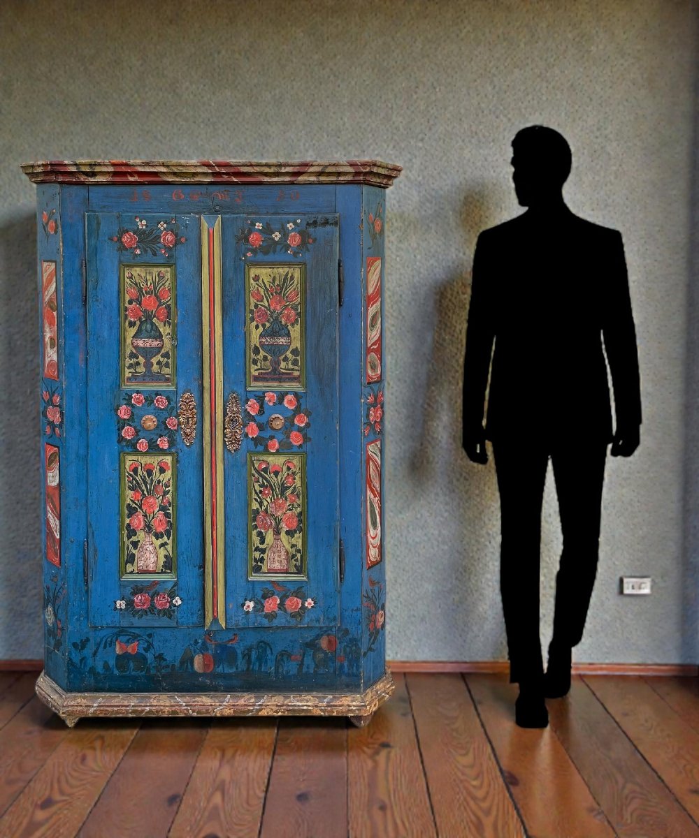 Painted Cupboard Dated 1850-photo-3