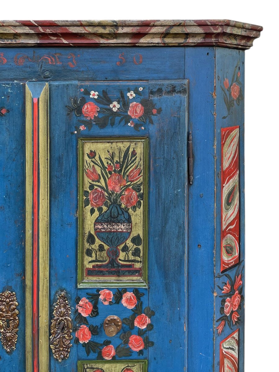 Painted Cupboard Dated 1850-photo-4
