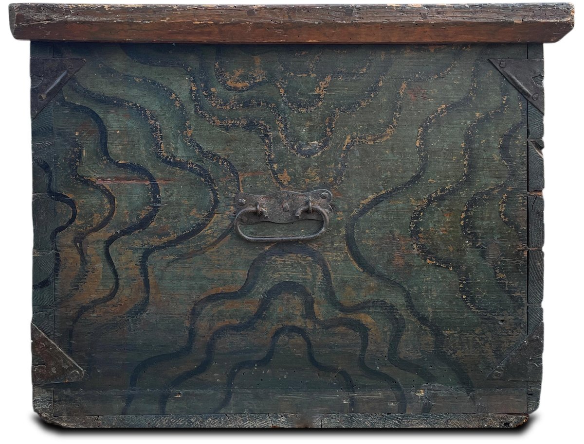 Coffre Alpin peint avec fleurs-photo-1