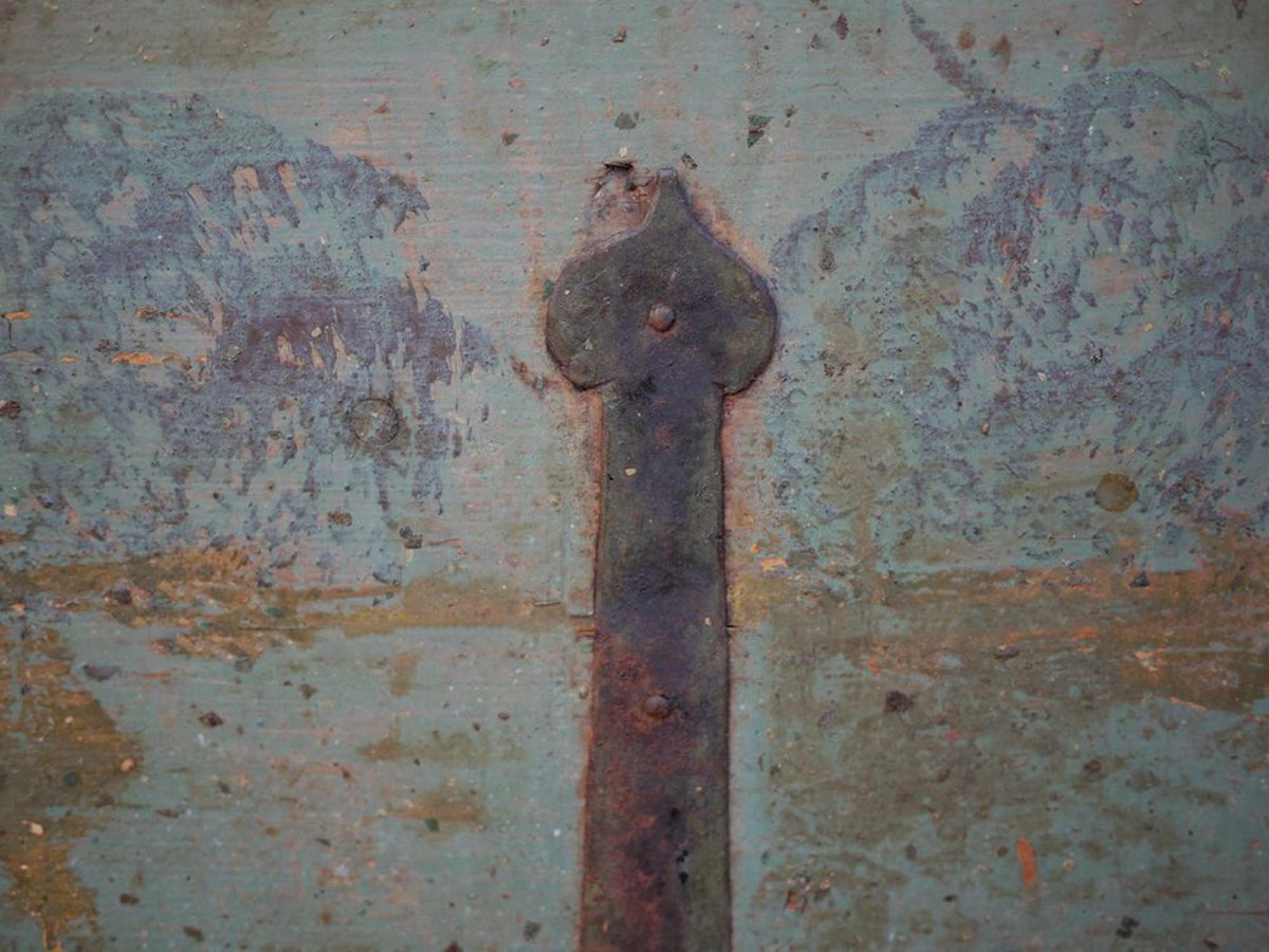 Coffre Alpin peint avec fleurs-photo-5