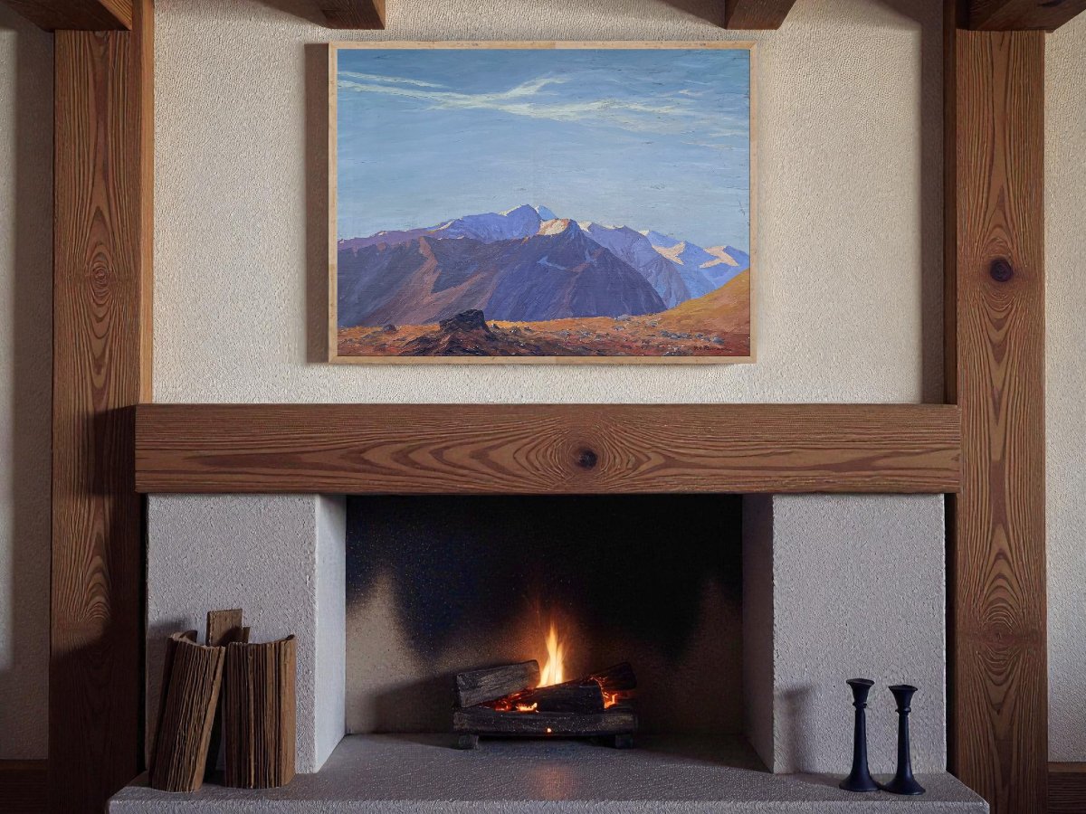 Peinture ancienne « Großglockner », F. Reimann-photo-2