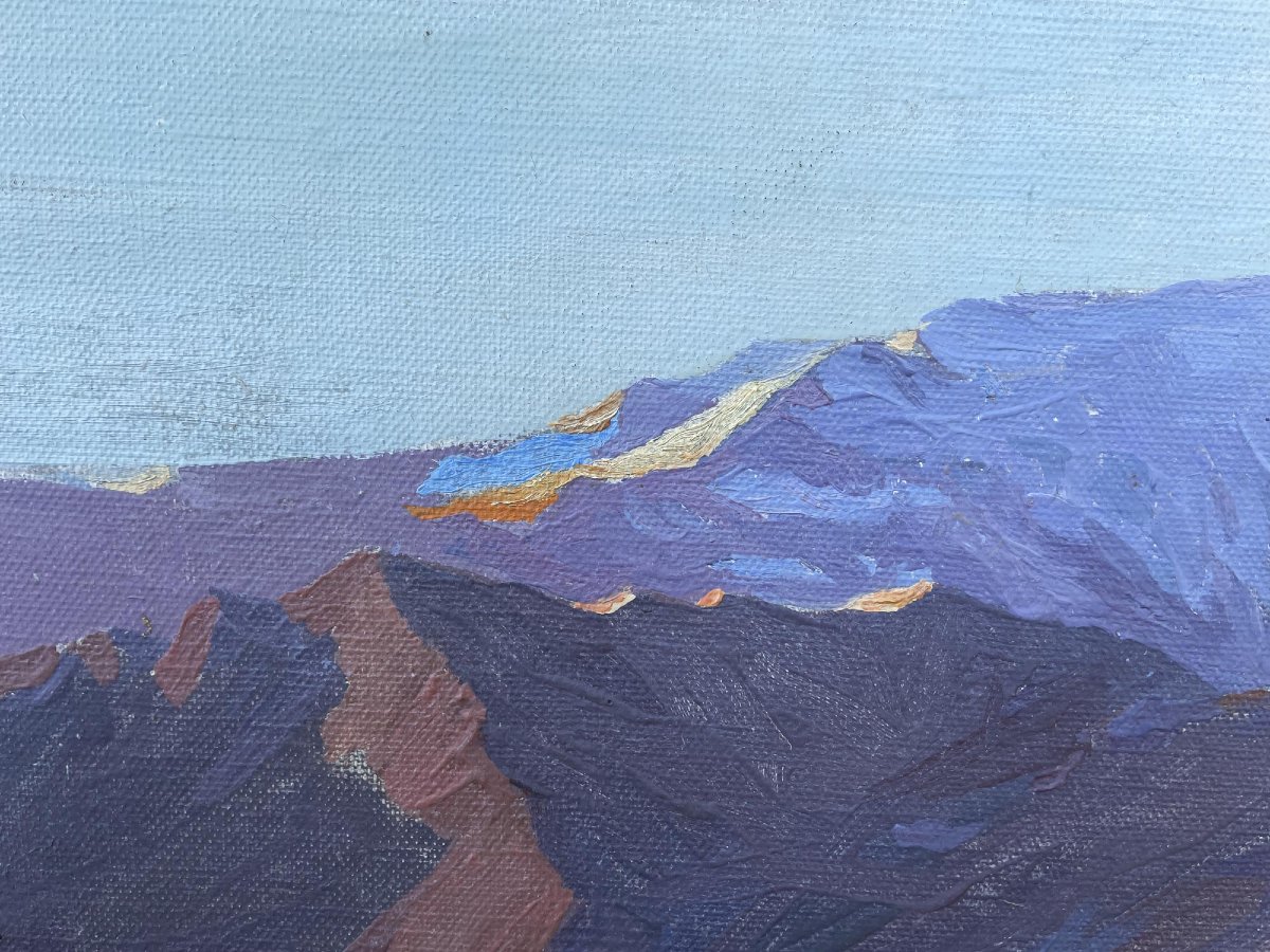 Peinture ancienne « Großglockner », F. Reimann-photo-3