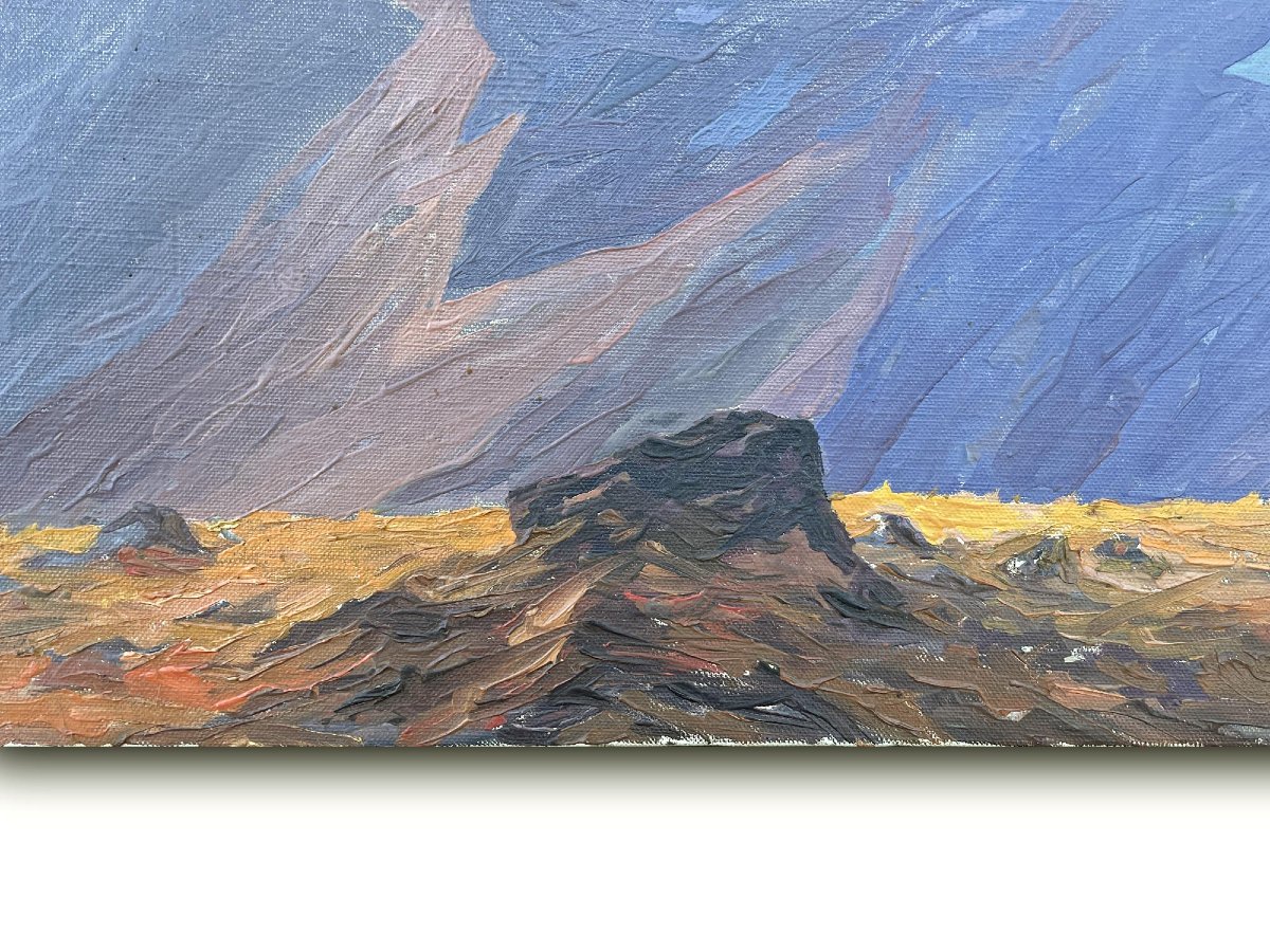 Peinture ancienne « Großglockner », F. Reimann-photo-4