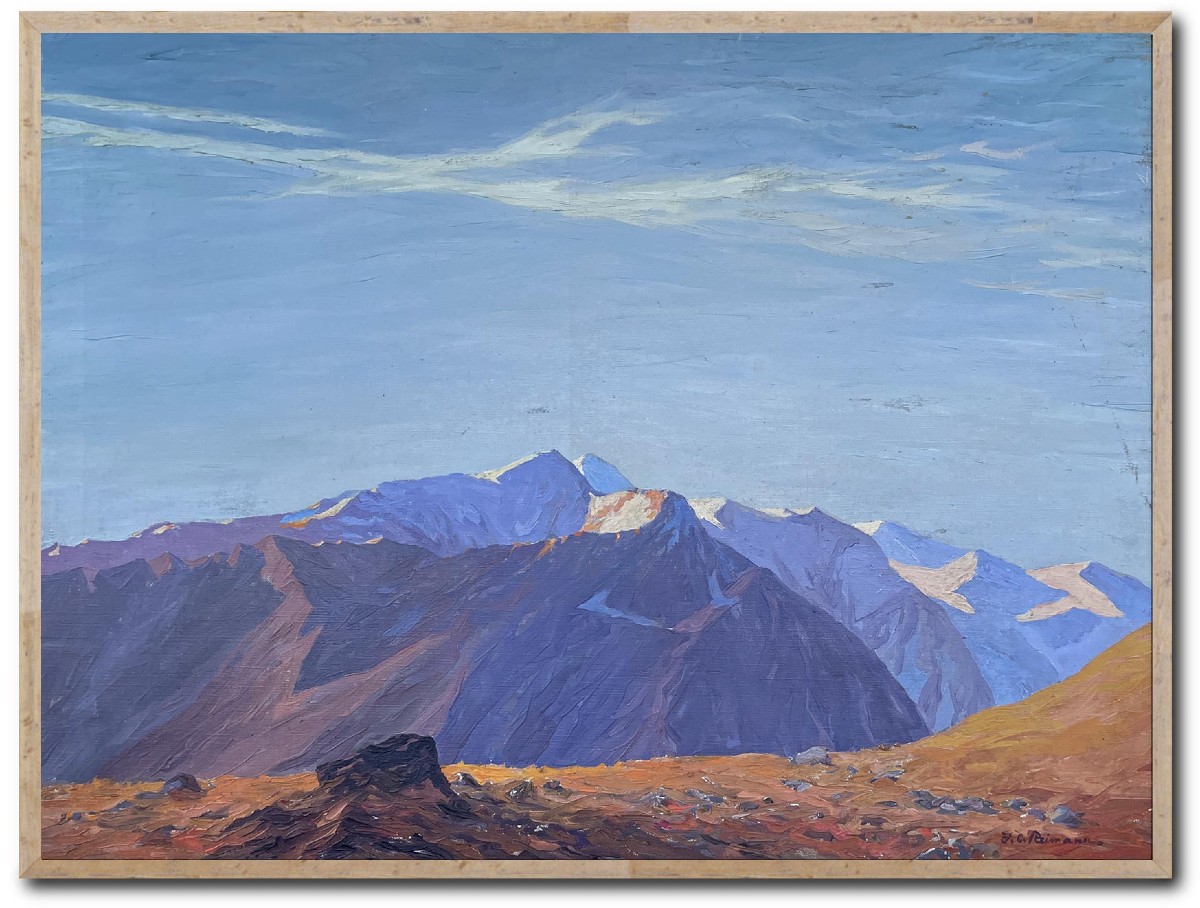Peinture ancienne « Großglockner », F. Reimann