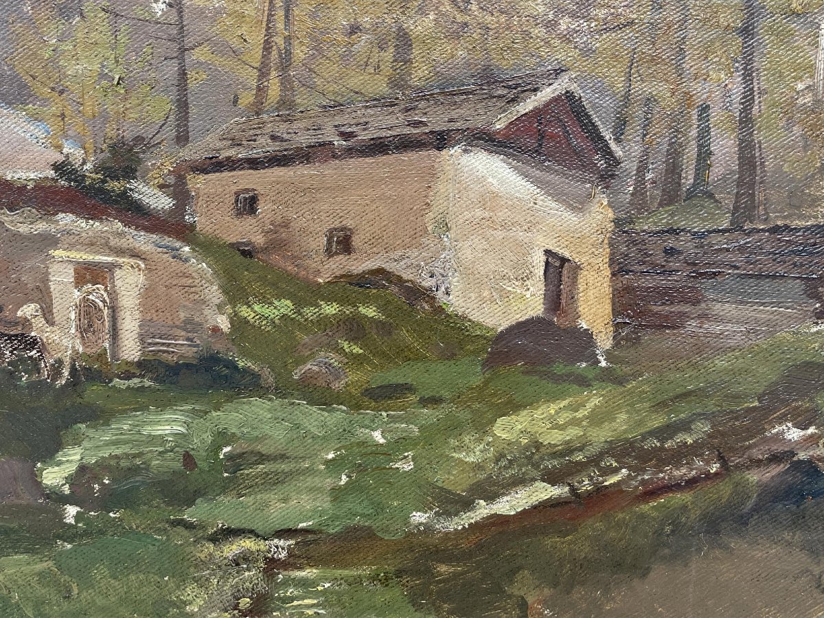 "Tirecorne, Courmayeur", Huile sur Toile-photo-2