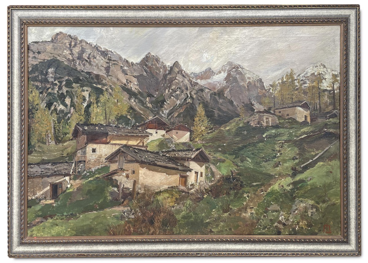 "Tirecorne, Courmayeur", Huile sur Toile